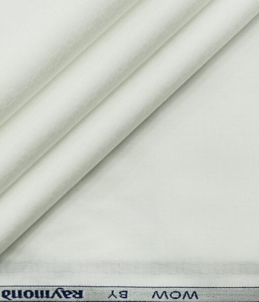 Raymond Men's Giza Cotton Jacquard 1.80 Meter Unstitched Shirting Fabric (White)