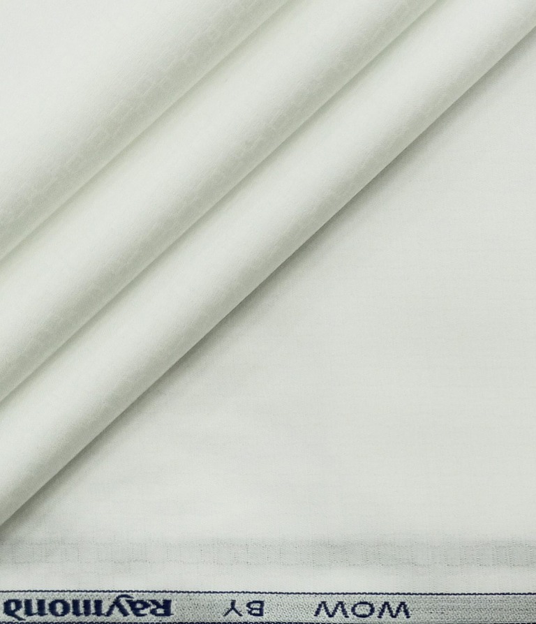 Raymond Men's Giza Cotton Jacquard 1.80 Meter Unstitched Shirting Fabric (White)