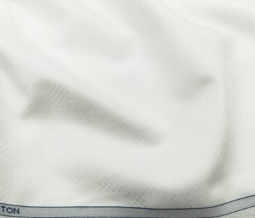 Raymond Men's Giza Cotton Jacquard 1.80 Meter Unstitched Shirting Fabric (White)