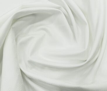 Raymond Men's Giza Cotton Jacquard 1.80 Meter Unstitched Shirting Fabric (White)