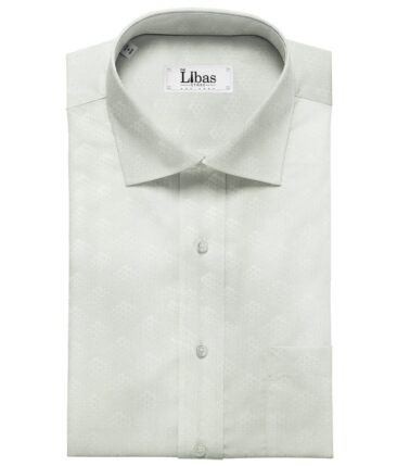 Raymond Men's Cotton Jacquard 1.80 Meter Unstitched Shirting Fabric (White)