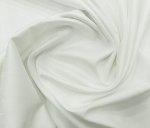 Raymond Men's Cotton Jacquard 1.80 Meter Unstitched Shirting Fabric (White)