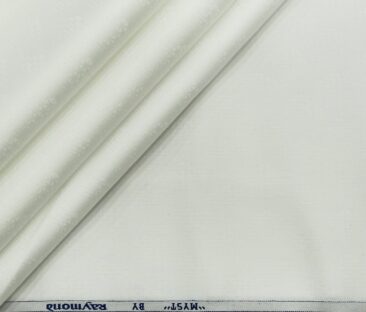 Raymond Men's Cotton Jacquard 1.80 Meter Unstitched Shirting Fabric (White)