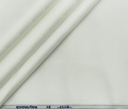 Raymond Men's Cotton Jacquard 1.80 Meter Unstitched Shirting Fabric (White)