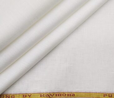 Raymond Men's Linen Solid 3.50 Meter Unstitched Shirting Fabric (White)