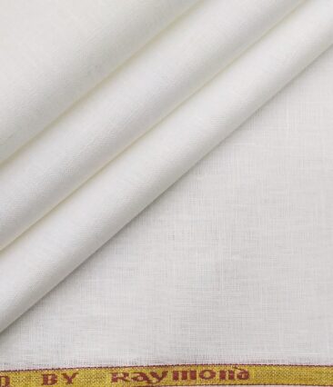 Raymond Men's Linen Solid 3.50 Meter Unstitched Shirting Fabric (White)