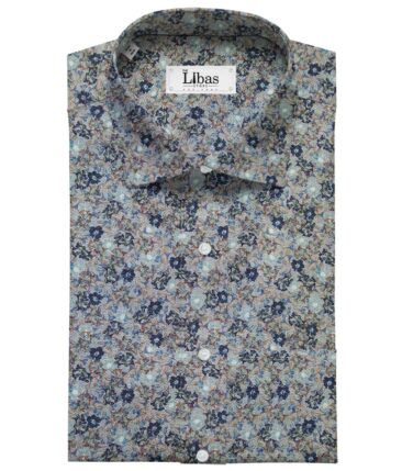 Raymond Men's Linen Cotton Printed 2.25 Meter Unstitched Shirting Fabric (Mutlicolour)