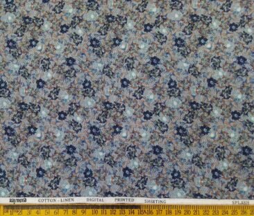 Raymond Men's Linen Cotton Printed 2.25 Meter Unstitched Shirting Fabric (Mutlicolour)