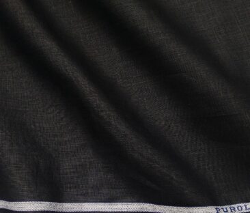 Raymond Men's Linen Solid Unstitched Shirting Fabric (Black)