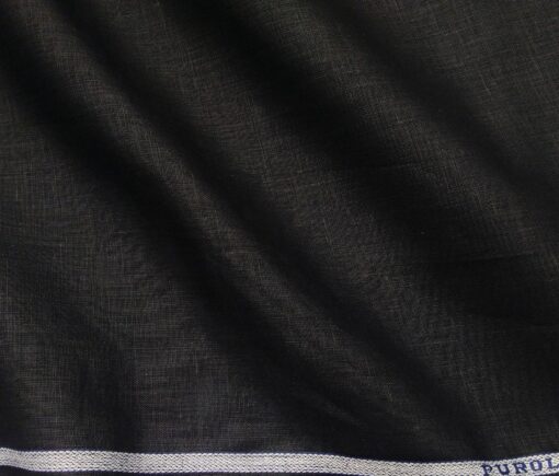 Raymond Men's Linen Solid Unstitched Shirting Fabric (Black)