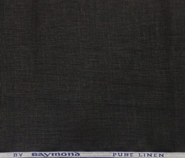 Raymond Men's Linen Solid Unstitched Shirting Fabric (Black)