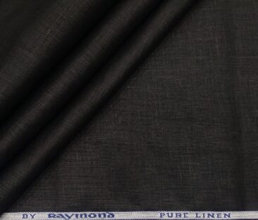 Raymond Men's Linen Solid Unstitched Shirting Fabric (Black)