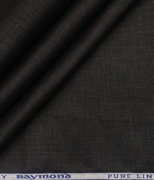 Raymond Men's Linen Solid Unstitched Shirting Fabric (Black)