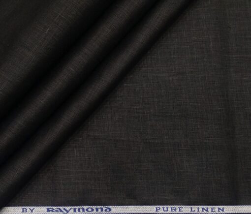 Raymond Men's Linen Solid Unstitched Shirting Fabric (Black)