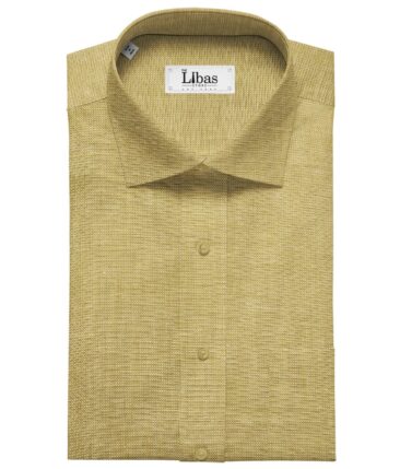 Solino Men's Linen Structured 2.25 Meter Unstitched Shirting Fabric (Gold)