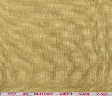 Solino Men's Linen Structured 2.25 Meter Unstitched Shirting Fabric (Gold)