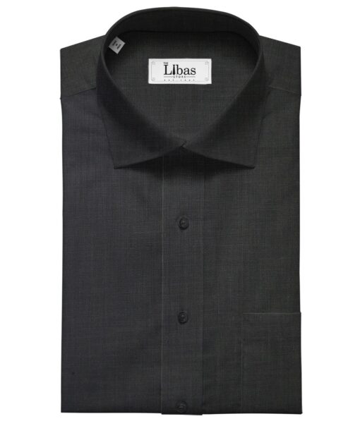 Solino Men's Cotton Solid 3.50 Meter Unstitched Shirting Fabric (Black)