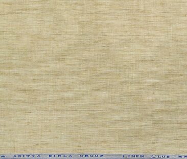 Linen Club Men's Linen Self Design 3 Meter Unstitched Suiting Fabric (Beige)