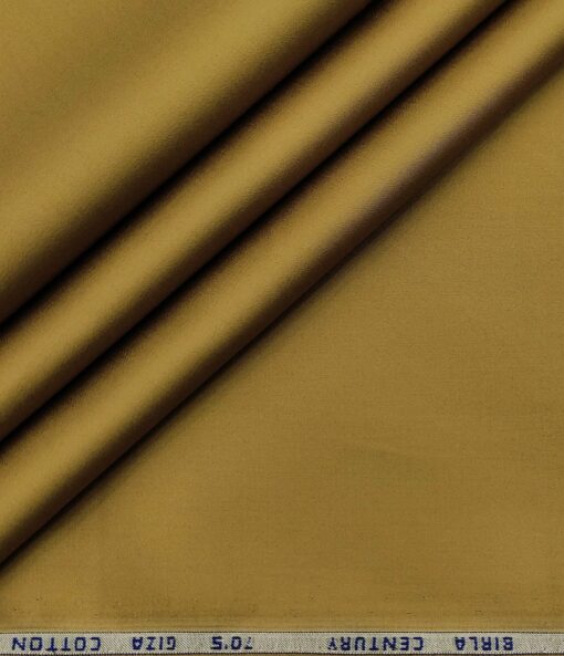 Birla Century Men's 70's Giza Cotton Solids 1.60 Meter Unstitched Shirting Fabric (Fawn Beige)