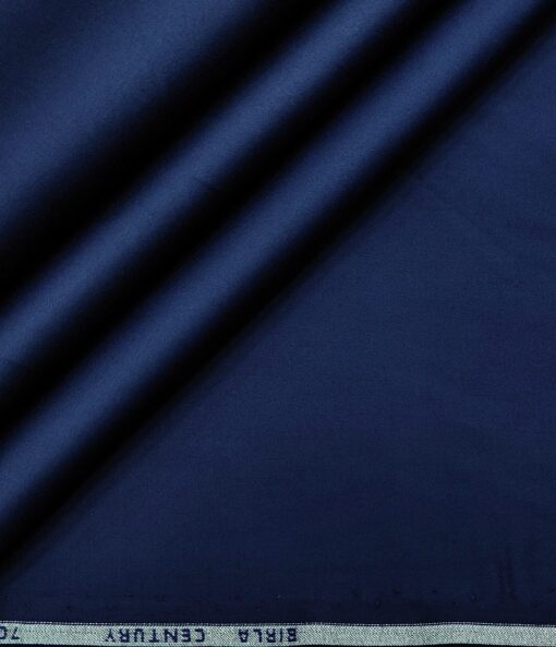 Birla Century Men's 70's Giza Cotton Solids 1.60 Meter Unstitched Shirting Fabric (Royal Blue)