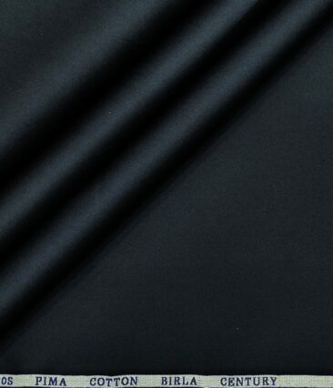 Birla Century Men's 80's Pima Cotton Solids 1.60 Meter Unstitched Shirting Fabric (Darl Navy Blue)