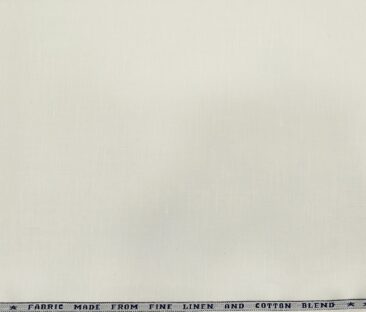 Raymond Men's Cotton Linen Solid 3 Meter Unstitched Suiting Fabric (Milky White)