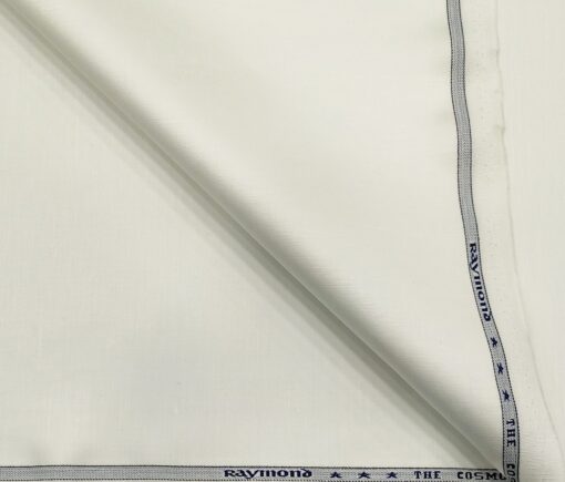 Raymond Men's Cotton Linen Solid 3 Meter Unstitched Suiting Fabric (Milky White)