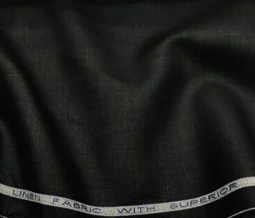 Raymond Men's Linen Solids 3 Meter Unstitched Suiting Fabric (Black)