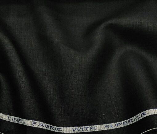 Raymond Men's Linen Solids 3 Meter Unstitched Suiting Fabric (Black)