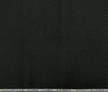 Raymond Men's Linen Solids 3 Meter Unstitched Suiting Fabric (Black)