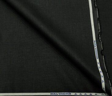Raymond Men's Linen Solids 3 Meter Unstitched Suiting Fabric (Black)