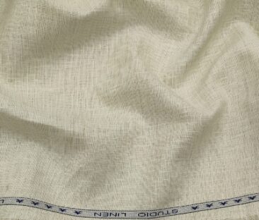 Raymond Men's Linen Self Design 3 Meter Unstitched Suiting Fabric (Creamish Beige)