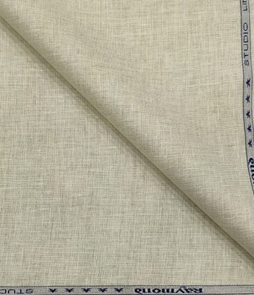 Raymond Men's Linen Self Design 3 Meter Unstitched Suiting Fabric (Creamish Beige)