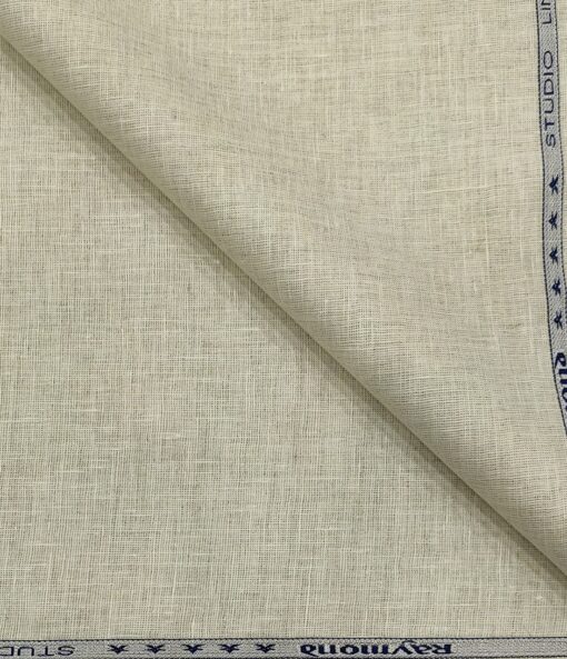 Raymond Men's Linen Self Design 3 Meter Unstitched Suiting Fabric (Creamish Beige)