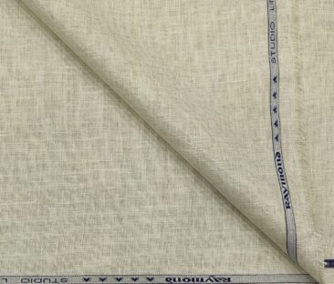 Raymond Men's Linen Self Design 3 Meter Unstitched Suiting Fabric (Creamish Beige)