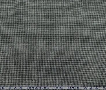 Raymond Men's Linen Houndstooth Weave 3 Meter Unstitched Suiting Fabric (Grey)