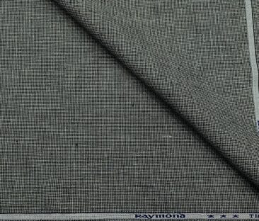 Raymond Men's Linen Houndstooth Weave 3 Meter Unstitched Suiting Fabric (Grey)