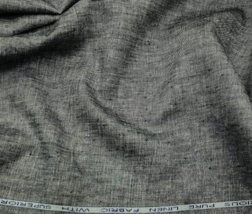 Raymond Men's Linen Self Design 3 Meter Unstitched Suiting Fabric (Light Grey)