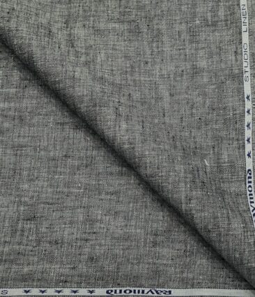 Raymond Men's Linen Self Design 3 Meter Unstitched Suiting Fabric (Light Grey)