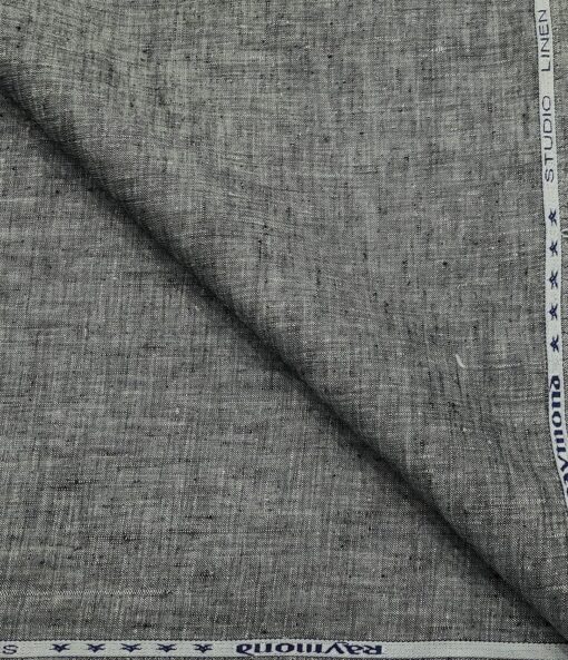Raymond Men's Linen Self Design 3 Meter Unstitched Suiting Fabric (Light Grey)