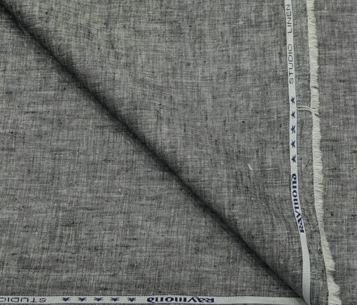 Raymond Men's Linen Self Design 3 Meter Unstitched Suiting Fabric (Light Grey)
