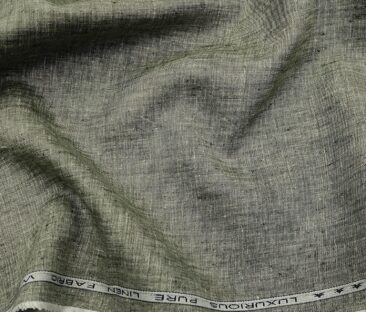 Raymond Men's Linen Self Design 3 Meter Unstitched Suiting Fabric (Pistachious Grey)