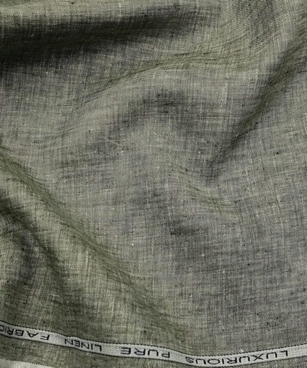 Raymond Men's Linen Self Design 3 Meter Unstitched Suiting Fabric (Pistachious Grey)