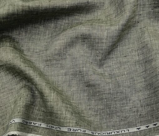 Raymond Men's Linen Self Design 3 Meter Unstitched Suiting Fabric (Pistachious Grey)
