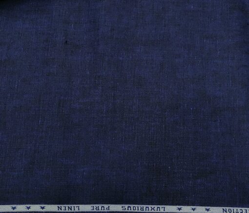 Raymond Men's Linen Self Design 3 Meter Unstitched Suiting Fabric (Dark Royal Blue)