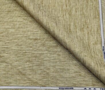 Raymond Men's Linen Self Design 3 Meter Unstitched Suiting Fabric (Hazelnut Beige)