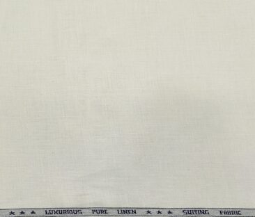 Raymond Men's Linen Solids 3 Meter Unstitched Suiting Fabric (Milky White)