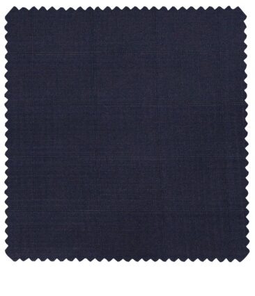 Raymond Men's Poly Viscose Unstitched Self Checks Suiting Fabric (Dark Blue)