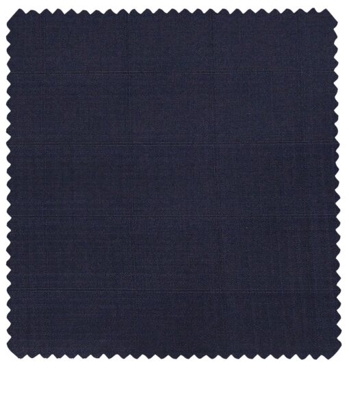Raymond Men's Poly Viscose Unstitched Self Checks Suiting Fabric (Dark Blue)