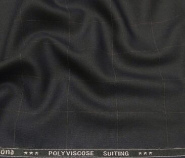 Raymond Men's Terry Rayon Unstitched Mauve Checks Suiting Fabric (Dark Navy Blue)
